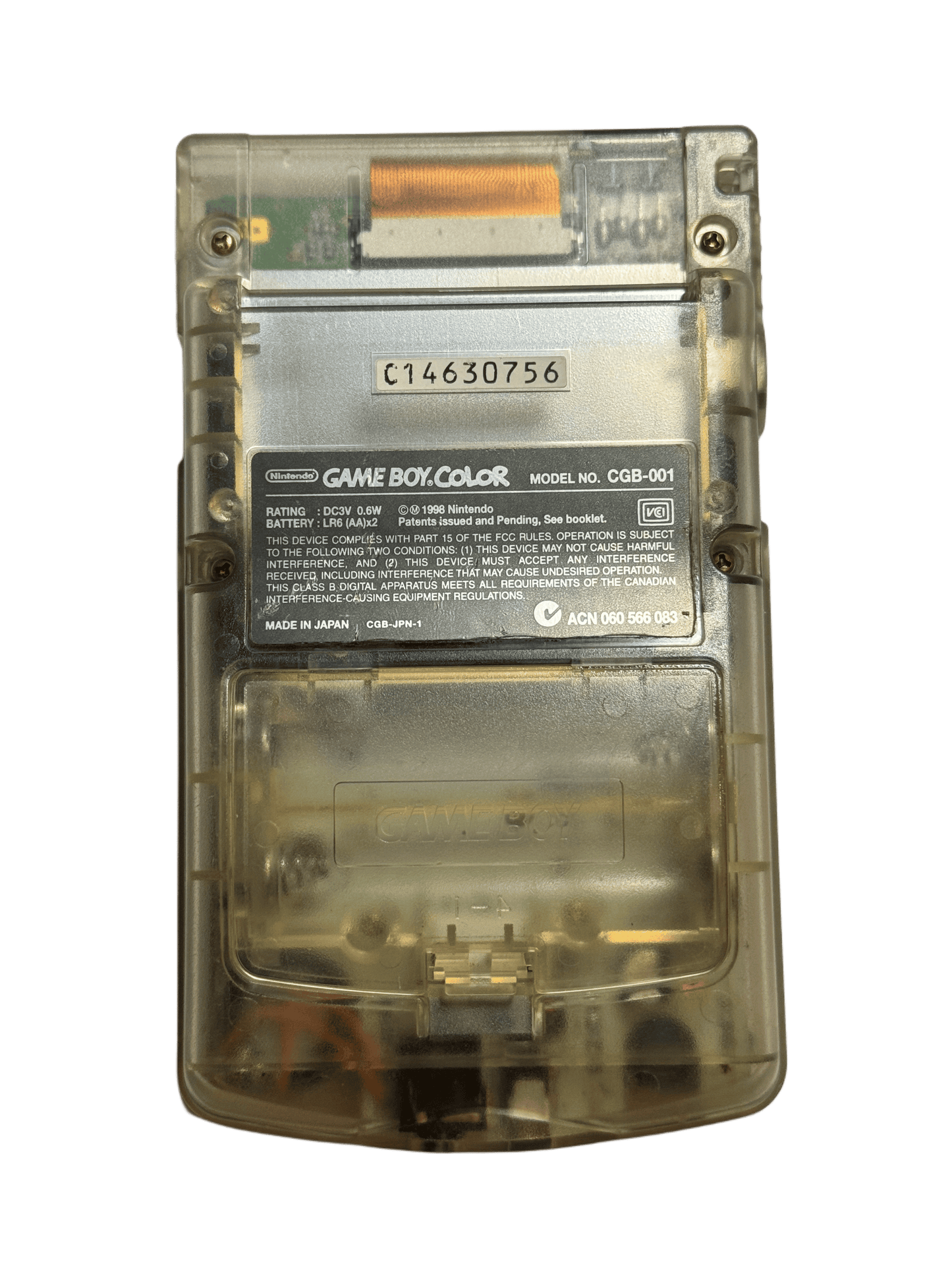 Transparent Nintendo Gameboy Color