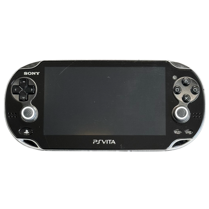 Svart Sony PlayStation Vita 1000 med OLED-skjerm og ny ladekabel