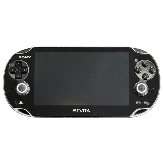 Svart Sony PlayStation Vita 1000 med OLED-skjerm og ny ladekabel