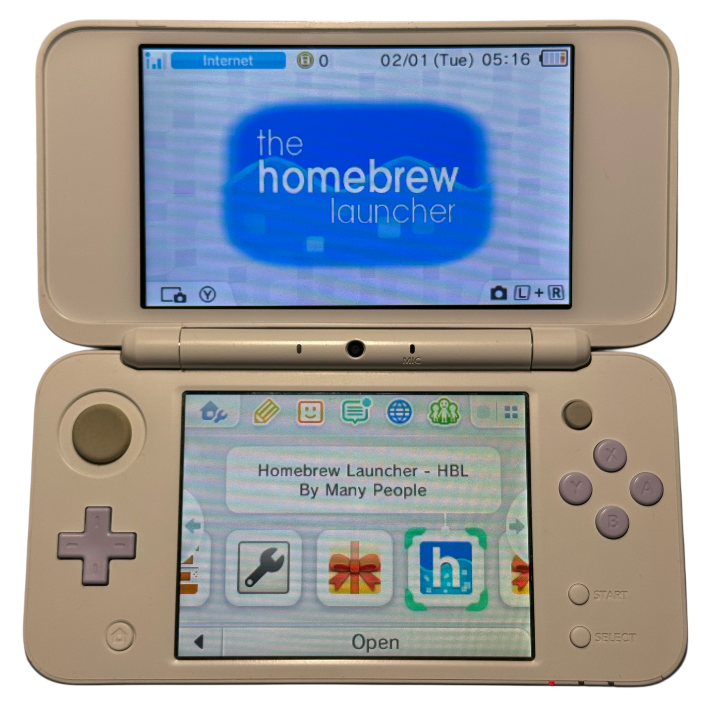 Lilla/Hvit Moddet Nintendo New 2DS Xl