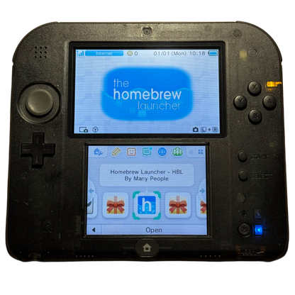 Gjennomsiktig svart Moddet Nintendo 2DS