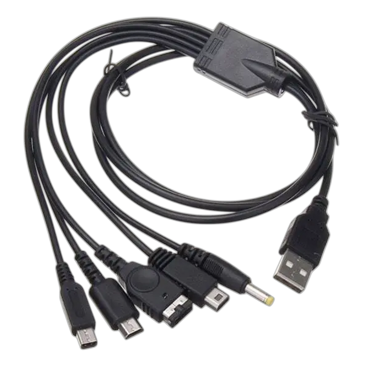 5 in 1 USB Ladekabel til DS Lite, Wii U, 3DS, 2DS, DSi, GBA SP & PSP 1000/2000/3000